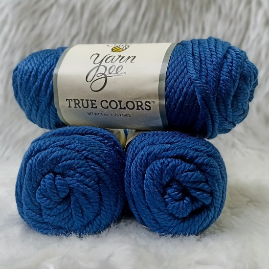 430-450 gr Yarn Bee Parlak Kordon Büklüm İhraç Fazlası El Örgü İpi - Petrol Mavi