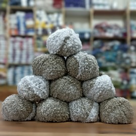 500 gr (10 Adet ) %25 Alpaca %25 Yün (Wool) BUKLET İhraç Fazlası Ombre Ebruli El Örgü İpi - Bej Gri Beyaz