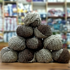 500 gr (10 Adet ) %25 Alpaca %25 Yün (Wool) BUKLET İhraç Fazlası Ombre Ebruli El Örgü İpi -  Kahve Sütlü Kahve