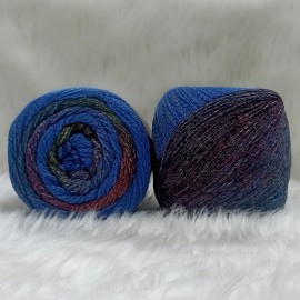 400 gr %20 Yünlü Zincir Büklüm Ebruli Cake İhraç Fazlası El Örgü İpi 