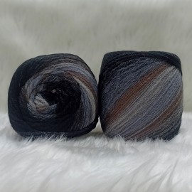 400 gr %20 Yünlü Zincir Büklüm Ebruli Cake İhraç Fazlası El Örgü İpi 