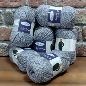 50 gr 6 Adet (300 GR ) ElleNor ''Empire'' Muline Desen Ebruli İhraç Fazlası El Örgü İpi - Pudralı Gri Mouline