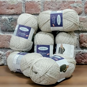 50 gr 6 Adet (300 GR ) ElleNor ''Empire'' Muline Desen Ebruli İhraç Fazlası El Örgü İpi - Bej Mouline