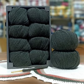 500 gr 10 Adet %75 Wool İhraç Fazlası Hare Melanjlı El Örgü İpi - Beton Haki