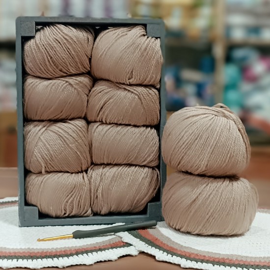500 gr 10 Adet %75 Wool İhraç Fazlası Hare Melanjlı El Örgü İpi - Pudra Bej