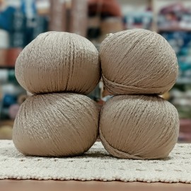 400 gr %20 Yünlü Zincir Büklüm Cake İhraç Fazlası El Örgü İpi - Bej