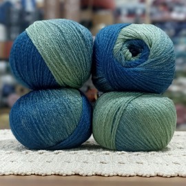 400 gr %20 Yünlü Zincir Büklüm Ebruli Cake İhraç Fazlası El Örgü İpi - Küf-Petrol