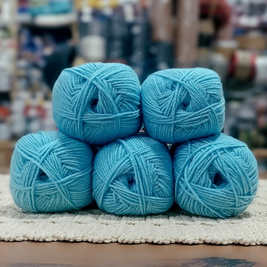 5 adet (500) gr Antipilling Bebe İpi - Turkuaz