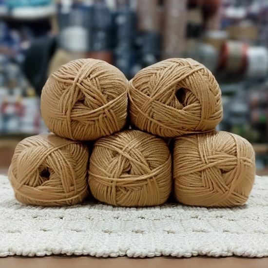 5 adet (500) gr Antipilling Bebe İpi - Sütlü Kahve