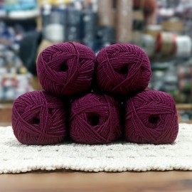 5 adet (500) gr Antipilling Bebe İpi - Patlıcan Mor