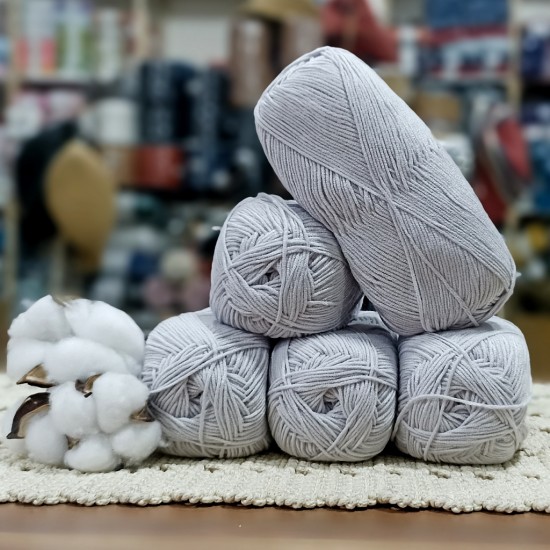 500 gr Life Cotton Bambu %50 Bamboo %50 Pamuk El Örgü İpi -  Açık Gri