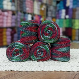 450 - 500 gr Universe Simli Cakeyarn Ebruli İhraç Fazlası El Örgü İpi -EBRULİ