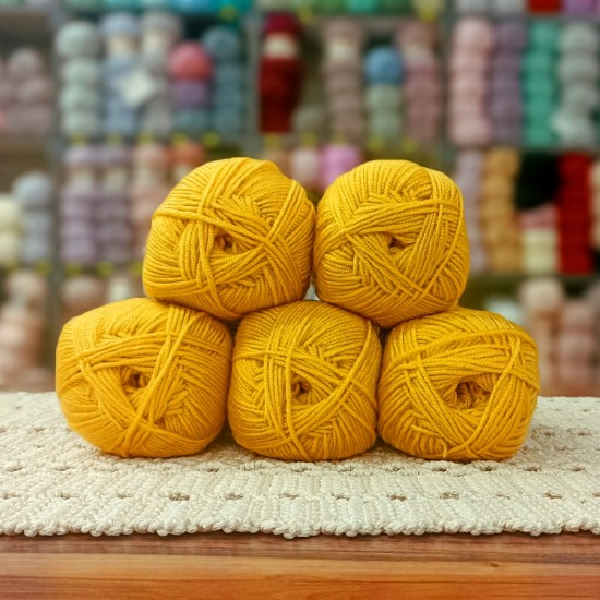 5 adet (500) gr Antipilling Bebe İpi - Koyu Sarı 5 adet (500) gr Antipilling Bebe İpi - Koyu Sarı