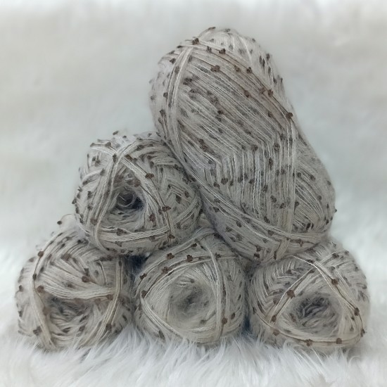 450-500 gr KATLAMA ANGORA Mini Ponponlu El Örgü İpi - Taş  - Kahve Ponponlu 450-500 gr KATLAMA ANGORA Mini Ponponlu El Örgü İpi - Taş  - Kahve Ponponlu