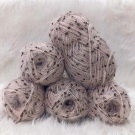 450-500 gr KATLAMA ANGORA Mini Ponponlu El Örgü İpi - Toz Pembe - Kahve Ponponlu 450-500 gr KATLAMA ANGORA Mini Ponponlu El Örgü İpi - Toz Pembe - Kahve Ponponlu