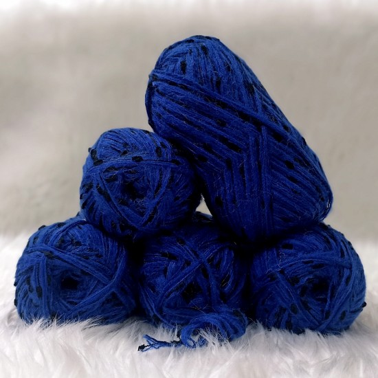 450-500 gr KATLAMA ANGORA Mini Ponponlu El Örgü İpi - Saks Mavisi  - Siyah Ponponlu 450-500 gr KATLAMA ANGORA Mini Ponponlu El Örgü İpi - Saks Mavisi  - Siyah Ponponlu
