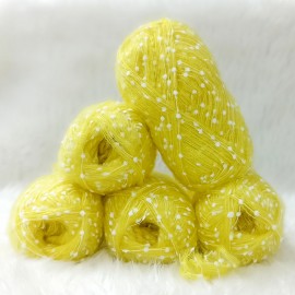 450-500 gr KATLAMA ANGORA Mini Ponponlu El Örgü İpi - Sarı  - Beyaz Ponponlu 450-500 gr KATLAMA ANGORA Mini Ponponlu El Örgü İpi - Sarı  - Beyaz Ponponlu
