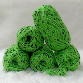 450-500 gr KATLAMA ANGORA Mini Ponponlu El Örgü İpi - Canlı Yeşil  - Siyah Ponponlu 450-500 gr KATLAMA ANGORA Mini Ponponlu El Örgü İpi - Canlı Yeşil  - Siyah Ponponlu