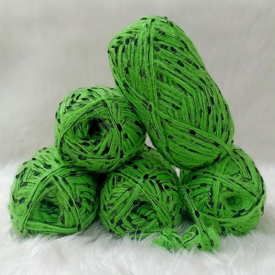 450-500 gr KATLAMA ANGORA Mini Ponponlu El Örgü İpi - Canlı Yeşil  - Siyah Ponponlu 450-500 gr KATLAMA ANGORA Mini Ponponlu El Örgü İpi - Canlı Yeşil  - Siyah Ponponlu