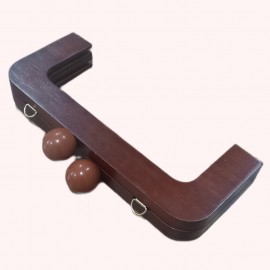 Ahşap Mıknatıslı Dikdörtgen Çanta Bursu 22 cm  Boncuk Topuzlu Kahve Ahşap Mıknatıslı Dikdörtgen Çanta Bursu 22 cm  Boncuk Topuzlu Kahve