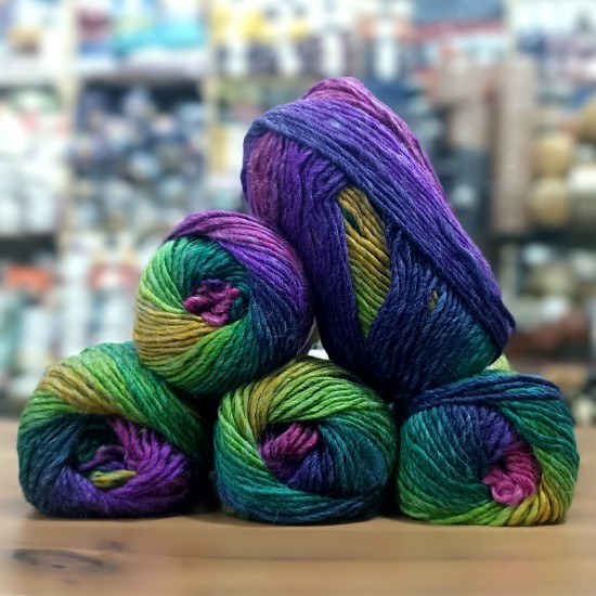 450-500 gr İhraç Fazlası %30 Yünlü Kalın Lüks Ebruli El Örgü İpi 