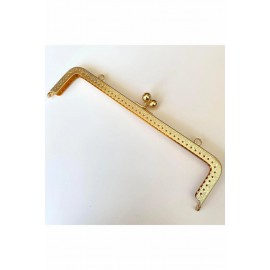 Metal Örme Çanta Bursu  20.5 cm Gold