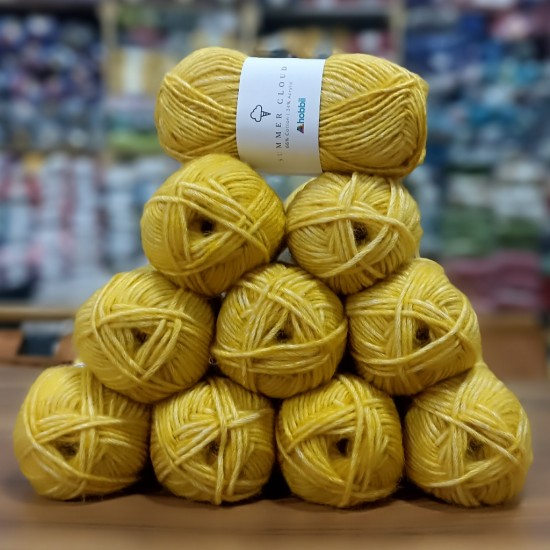 50 gr 10 Adet  Hobbi SUMMER CLOUD %66 Cotton ( Pamuk ) Mermer Efekt İhraç Fazlası El Örgü İpi - Sarı Hardal 50 gr 10 Adet  Hobbi SUMMER CLOUD %66 Cotton ( Pamuk ) Mermer Efekt İhraç Fazlası El Örgü İpi - Sarı Hardal