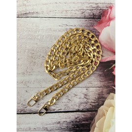 118 cm Kancalı Metal Çanta Zinciri - GOLD - 8 mm Genişlik