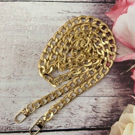118 cm Kancalı Metal Çanta Zinciri - GOLD - 8 mm Genişlik