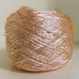 100 gr Sarma Küçük Pullu Payetli İnce El Örgü İpliği - Somon - Şeffaf Yuvarlak Pullu