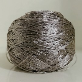 100 gr Sarma Küçük Pullu Payetli İnce El Örgü İpliği - Vizon - Şeffaf Yuvarlak Pullu