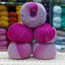 5 adet 250 gr %40 Mohair ( Kid Moher) Tüylü İnce İhraç Fazlası Ebruli El Örgü İpi