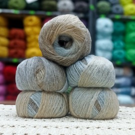 5 adet 250 gr %40 Mohair ( Kid Moher) Tüylü İnce İhraç Fazlası Ebruli El Örgü İpi