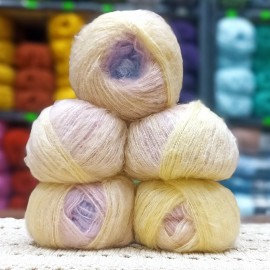 5 adet 250 gr %40 Mohair ( Kid Moher) Tüylü İnce İhraç Fazlası Ebruli El Örgü İpi