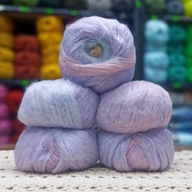 5 adet 250 gr %40 Mohair ( Kid Moher) Tüylü İnce İhraç Fazlası Ebruli El Örgü İpi