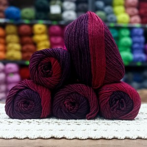 500 gr Nako Outlet Ombre Ebruli - Bordo-Koyu Kırmızı