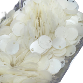 Yarı Saydam Çanta Süsleme Pulu 20 mm (20 gr) Sedefli Ekru