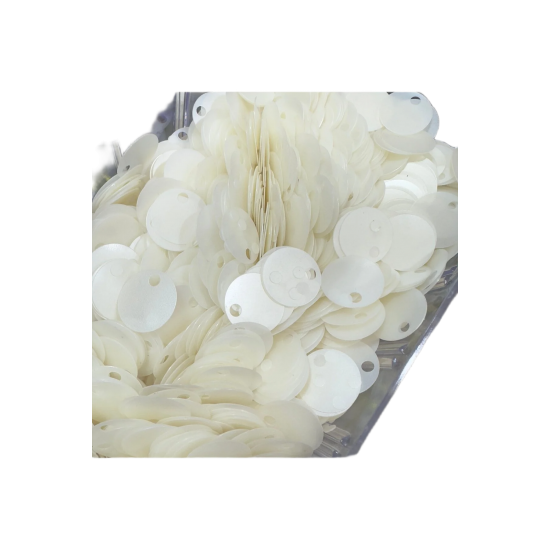 Yarı Saydam Çanta Süsleme Pulu 20 mm (20 gr) Sedefli Ekru