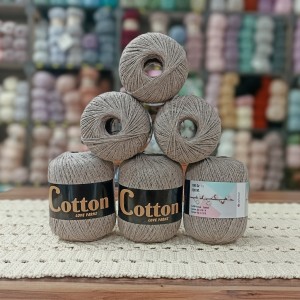 6 Adet (600) gr Cotton Love Yarns %100 Brezilya Saf Pamuk - Açık Boz Kahve
