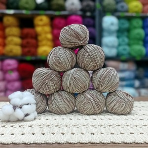 500 gr  %60 Pamuk Doku Batik Ebruli El Örgü İpi 10 Adet