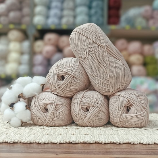 500 gr Gold Life Cotton %50 Pamuk El Örgü İpi - Ten Pudra