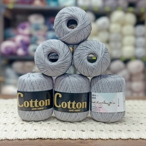 6 Adet (600) gr Cotton Love Yarns %100 Brezilya Saf Pamuk - Gri