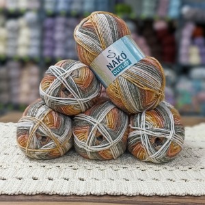 700 gr Bamble Ebruli Kendinden Desenli İhraç Fazlası El Örgü İpliği