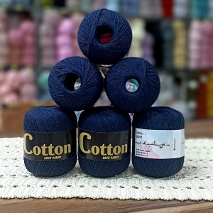 6 Adet (600) gr Cotton Love Yarns %100 Brezilya Saf Pamuk -Koyu  Lacivert