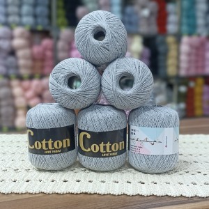 6 Adet (600) gr Cotton Love Yarns %100 Brezilya Saf Pamuk - Açık Gri