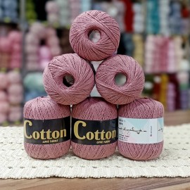 6 Adet (600) gr Cotton Love Yarns %100 Brezilya Saf Pamuk - Gül Kurusu Pudra