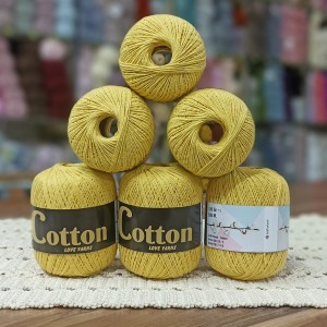 6 Adet (600) gr Cotton Love Yarns %100 Brezilya Saf Pamuk - Kayısı Sarısı