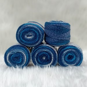 450 - 500 gr Universe XL Kalın Simli Cakeyarn Ebruli İhraç Fazlası El Örgü İpi -EBRULİ