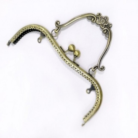 Saplı Vintage Çiçek Desenli Çanta Bursu 21 CM Antik Saplı Vintage Çiçek Desenli Çanta Bursu 21 CM Antik