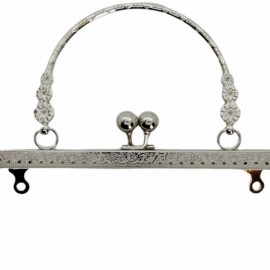 Saplı Vintage Çanta Bursu 18.5 CM FÜME